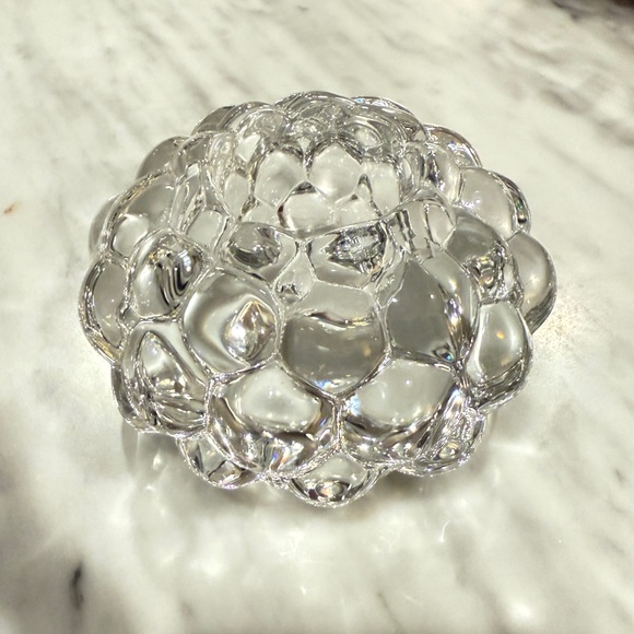 Orrefors Kostaboda Raspberry Bubble Glass Candle Holder - Picture 4 of 5